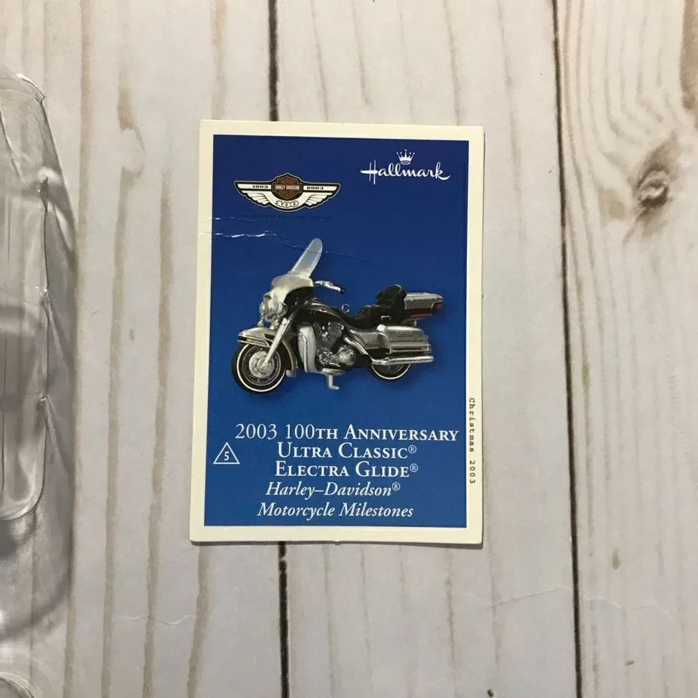 Hallmark Harley Davidson motorcycle ornament box collectible 100th anniversary